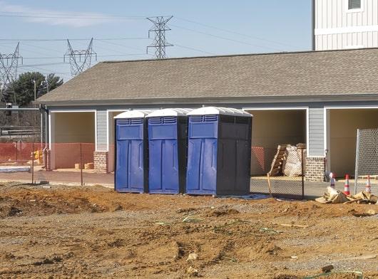 multiple construction portable restrooms can be rented at once for a single construction site in order to accommodate multiple employees and prevent lines